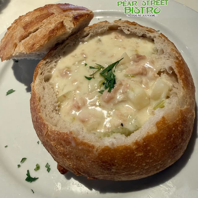 Bistro Clam Chowder In Sourdough Bread Bowl.