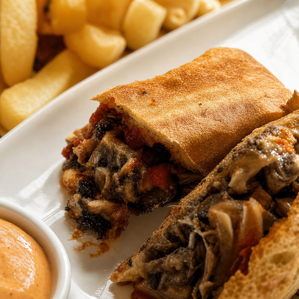 Steak sandwich.
