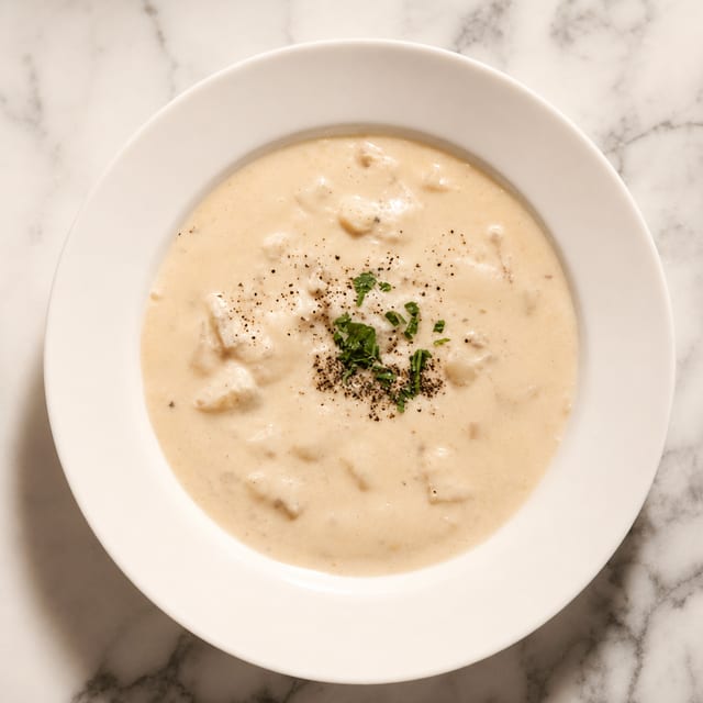 Bistro clam chowder dinner.