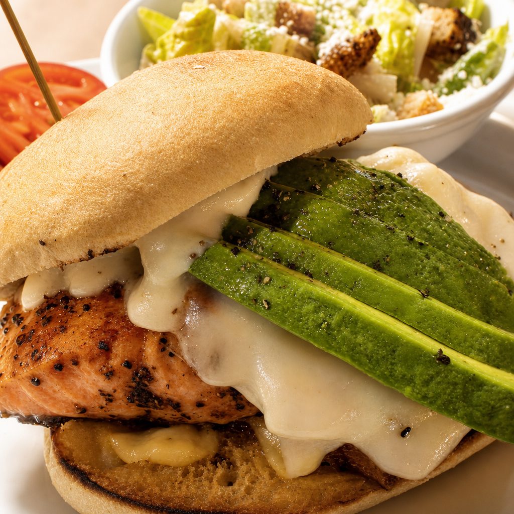 Salmon sandwich brunch.