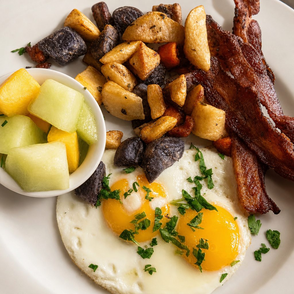 Two eggs brunch.