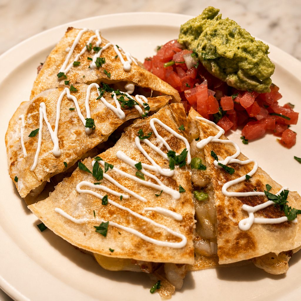 Prawns Quesadilla.