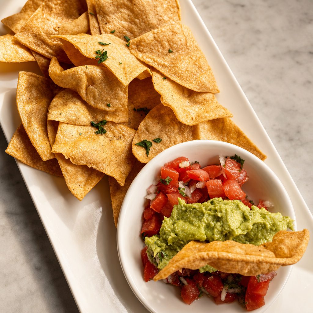 Side of guacamole & chips.