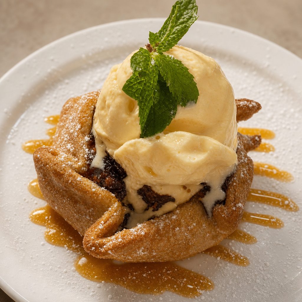Seasonal fruit tart.