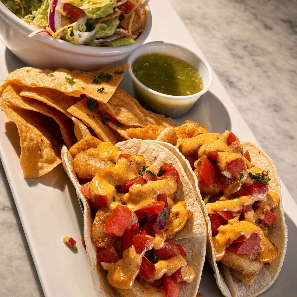 Fried Shrimp Tacos.