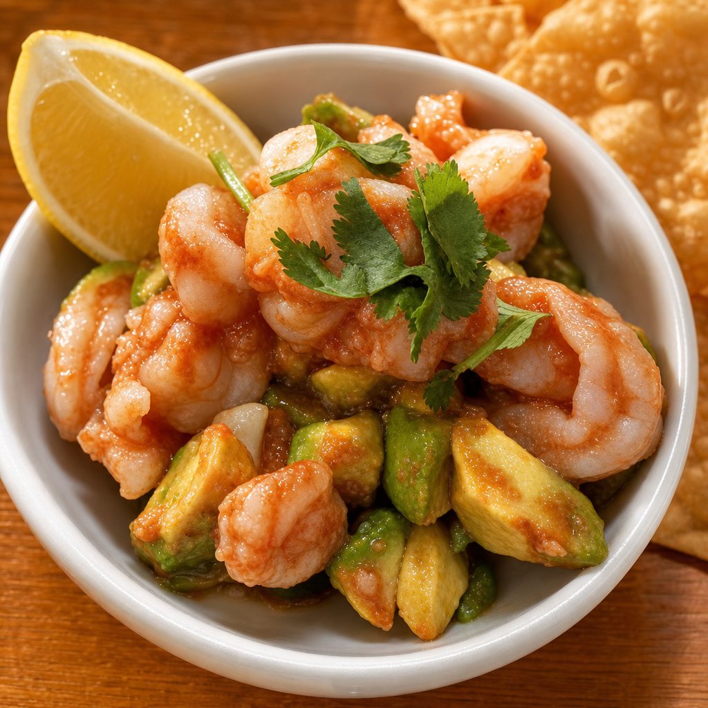 Prawn & avocado cocktail dinner.
