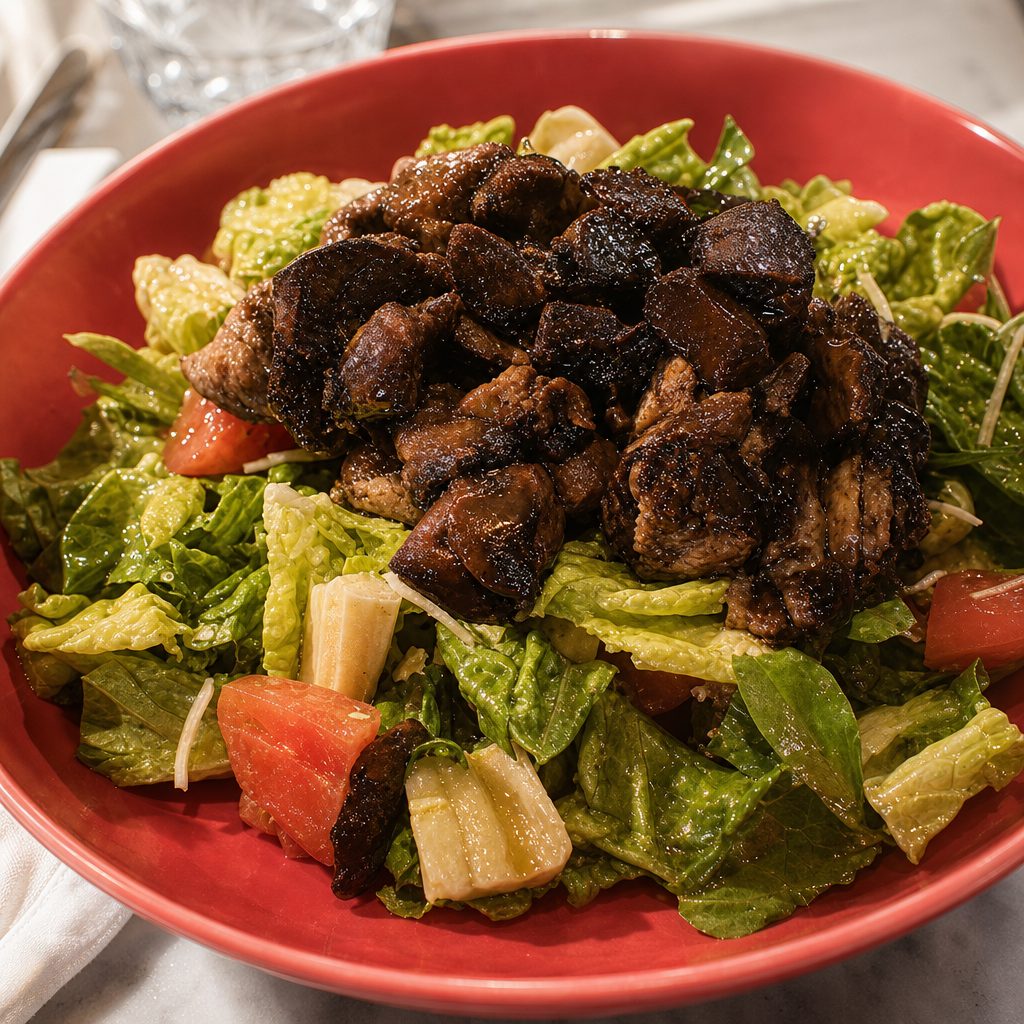 Top sirloin steak salad.