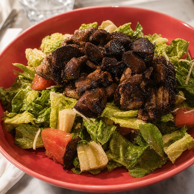 Top sirloin steak salad.