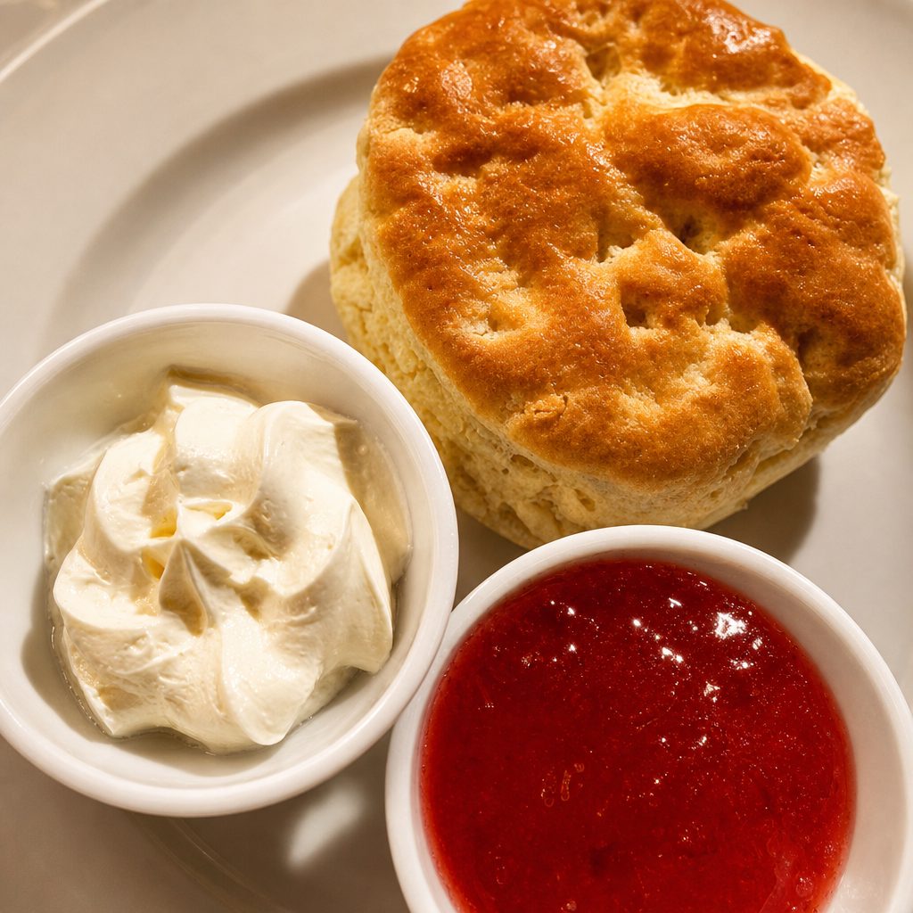 Homemade biscuit & jam brunch.